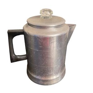 Source Unknown Silver Coffee Pot with Black Handle